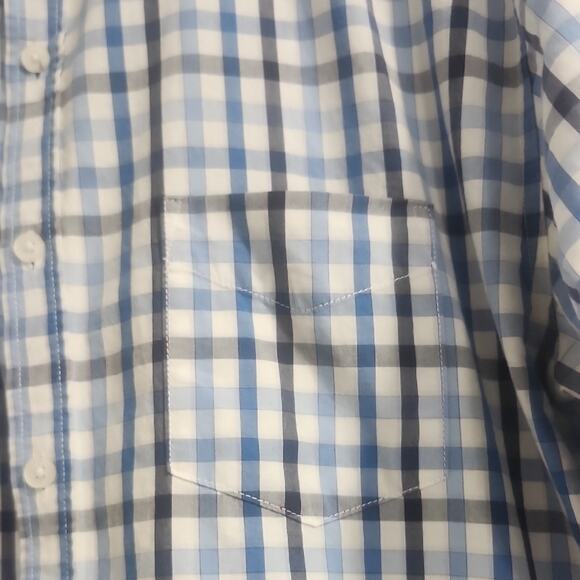 Classic Blue and White Plaid Men's Shirt - Picture 7 of 13